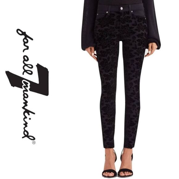 7 for All Mankind Mid-Rise Embellished Floral Ankle Skinny Jeans Size 28 - Picture 13 of 13